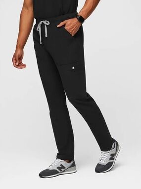 Figs Cairo Black Scrub Pants with Drawstring S